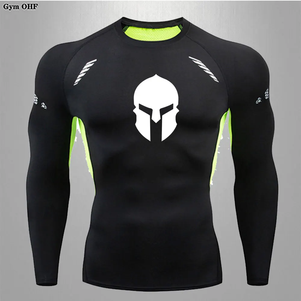 Rashguard Spartan męska koszulka Outdoor Fitness siłownia Jogging trening Tshirt koszulki kompresyjne do biegania męska bluza odprowadzająca wilgoć