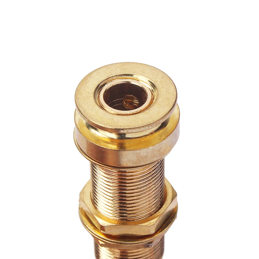 

1 4 Inch 6.35mm Guitar Cylinder Stereo Endpin Jack Output Input Plug Socket Jack Socket Gold Cylinder Output Jacks