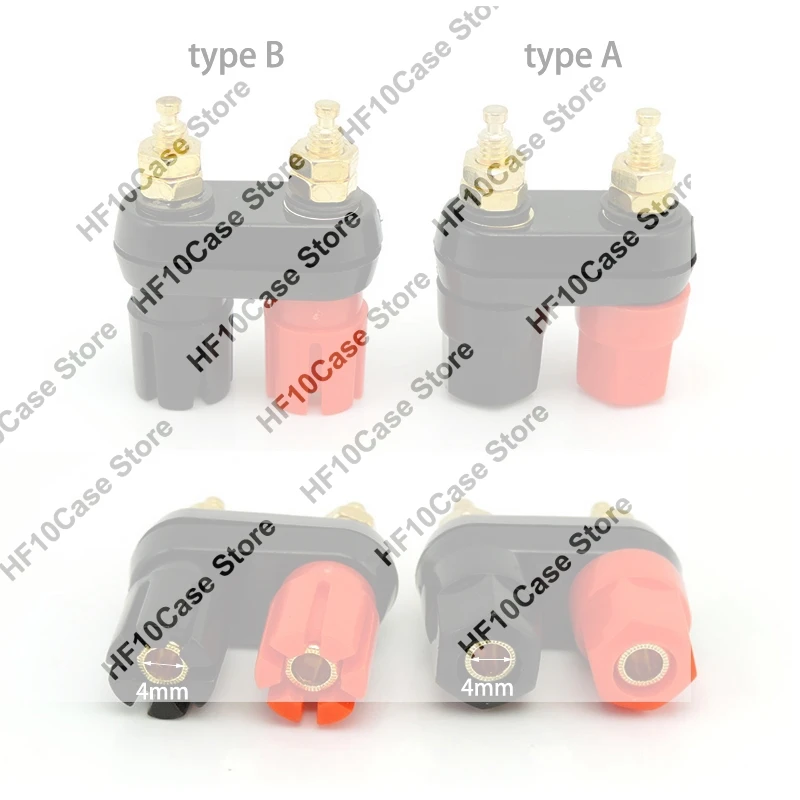 Dual 4mm Banana Plugs Couple Terminals Plug Jack Socket Binding Post Red Black Connector Amplifier Speaker DIY Connectors Q1
