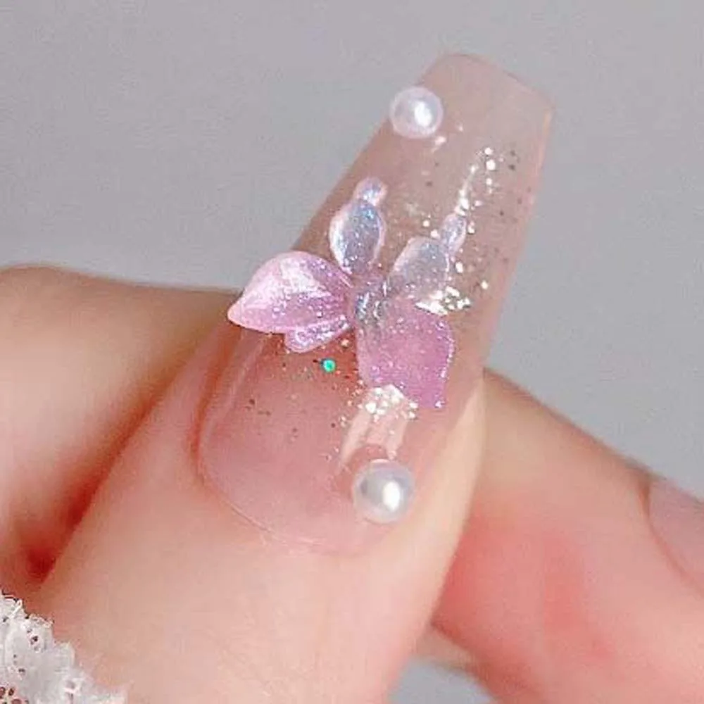 Maniküre Zubehör Nagel Ornament zufällige Farbe Nagels chmuck 3D Nail Art Bohrer Nagel Strass Schmetterling Nagel Dekorationen