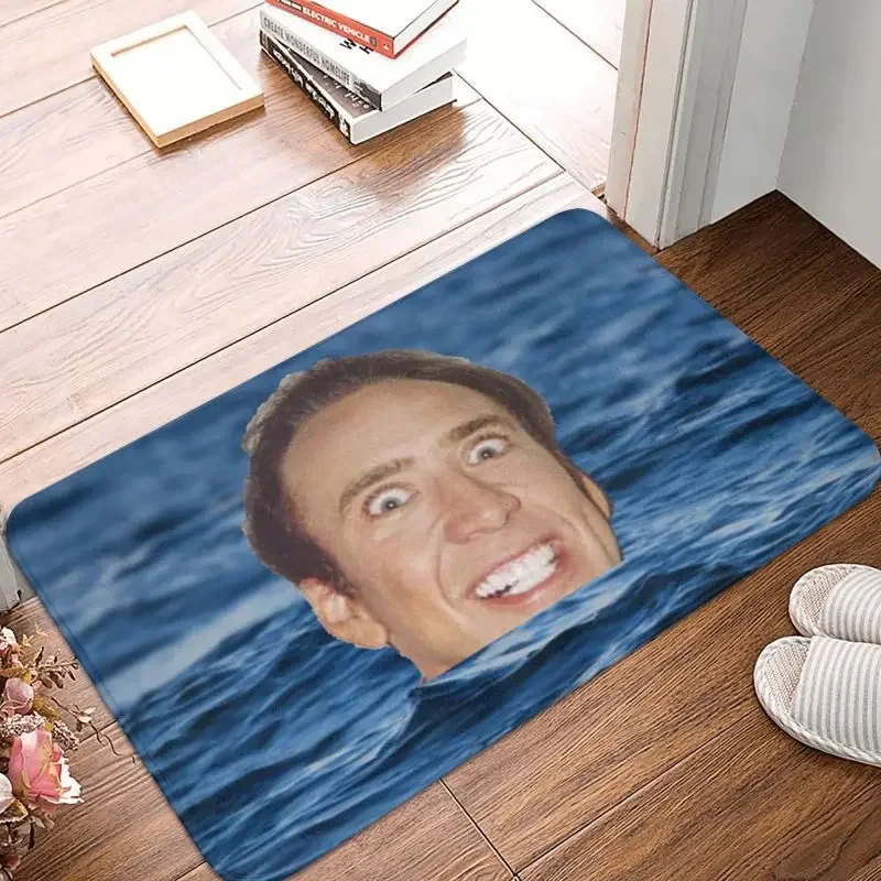 Nicolas Cage In Sea Door Floor Kitchen Bathroom Mat Anti-Slip Indoor Funny Meme Doormat Garage Entrance Carpet Rug