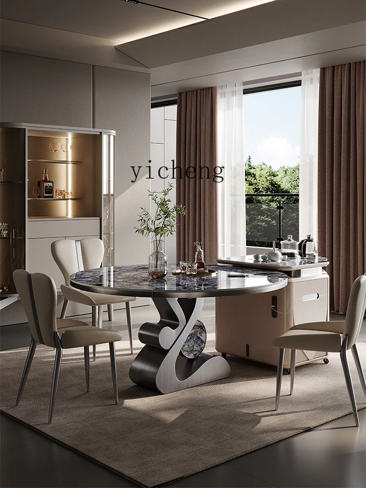 

TQH Small Apartment Kitchen Multi-Functional Light Luxury High-Grade Stone Plate Retractable Separation Table