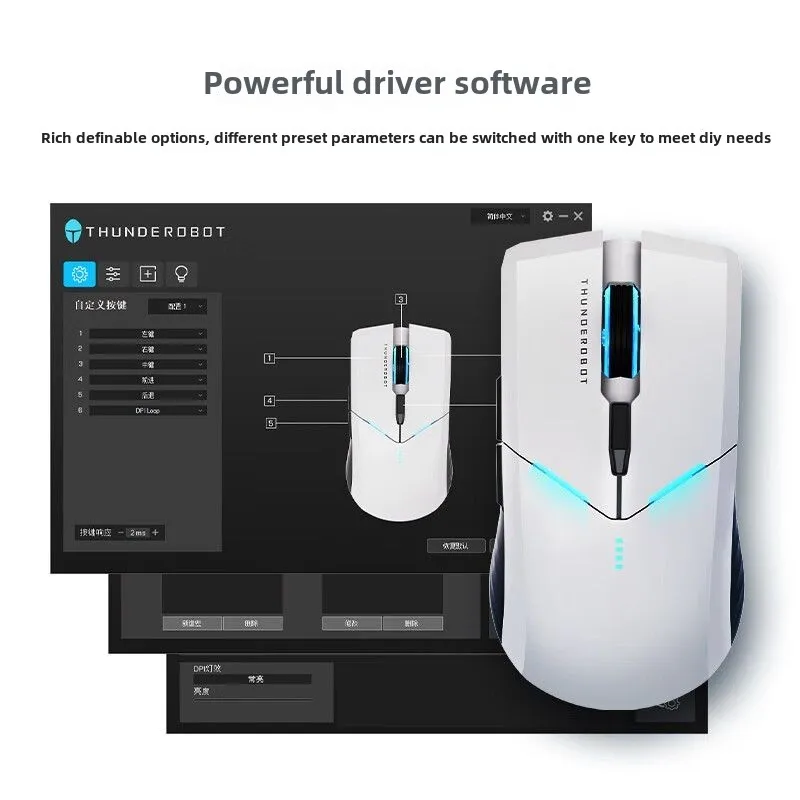 THUNDEROBOT ML701 White Shark ML702 Wireless Dual-mode Lightweight Mouse Esports Gaming Computer For PC Laptop Tablet Computer