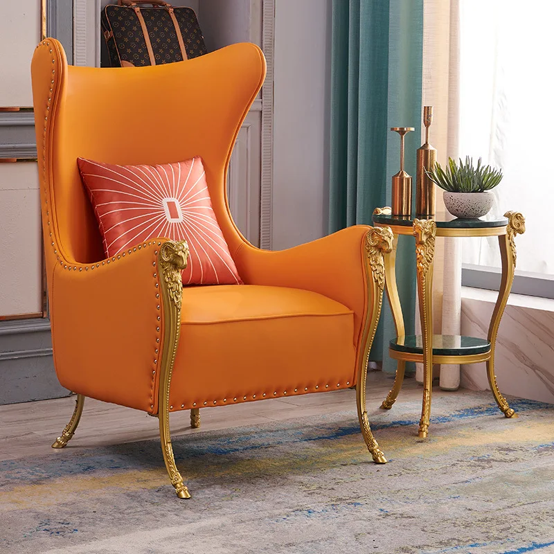 

American Tiger Postmodern Living Room Single Sofa Designer High Back Hotel Model Room Negotiation