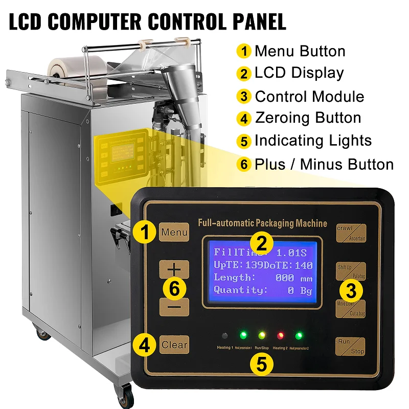 OEM 2023 New Design Automatic Water Juice Oil Liquid Stick Pack Pouch Packaging and Sealing Machine LED Computer Control Panel