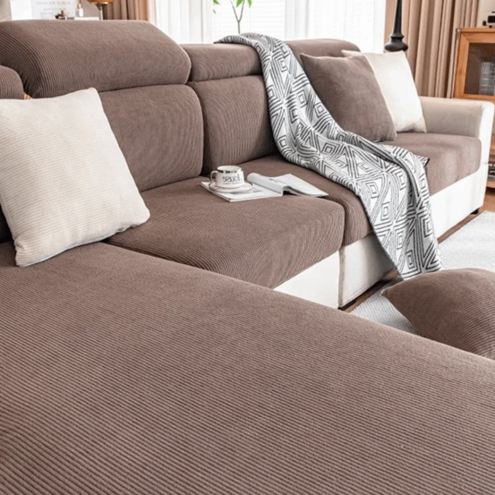 

Anti-cat Scratch Thicken Elastic Sofa Slipcover Solid Color Removable Couch Covers Durable Soft Furniture Protector Bedroom