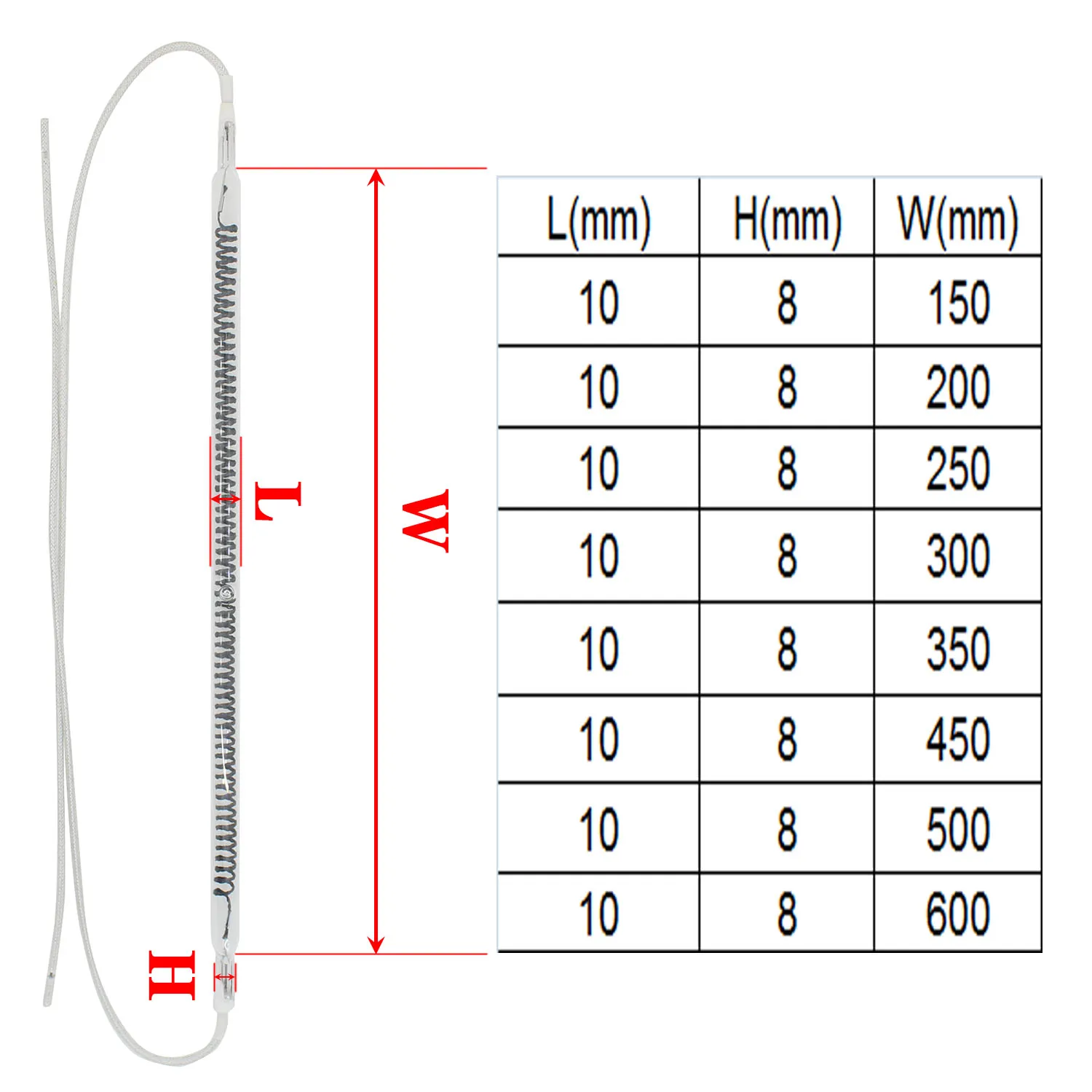 carbon fiber heater  heating pipe Heating tube electric heating tube Far infrared quartz lamp 220v