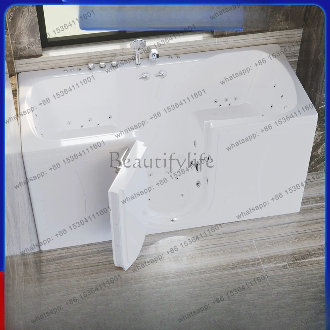The elderly seated walk-in door bath Household threshold Thickened acrylic bath Double care bath