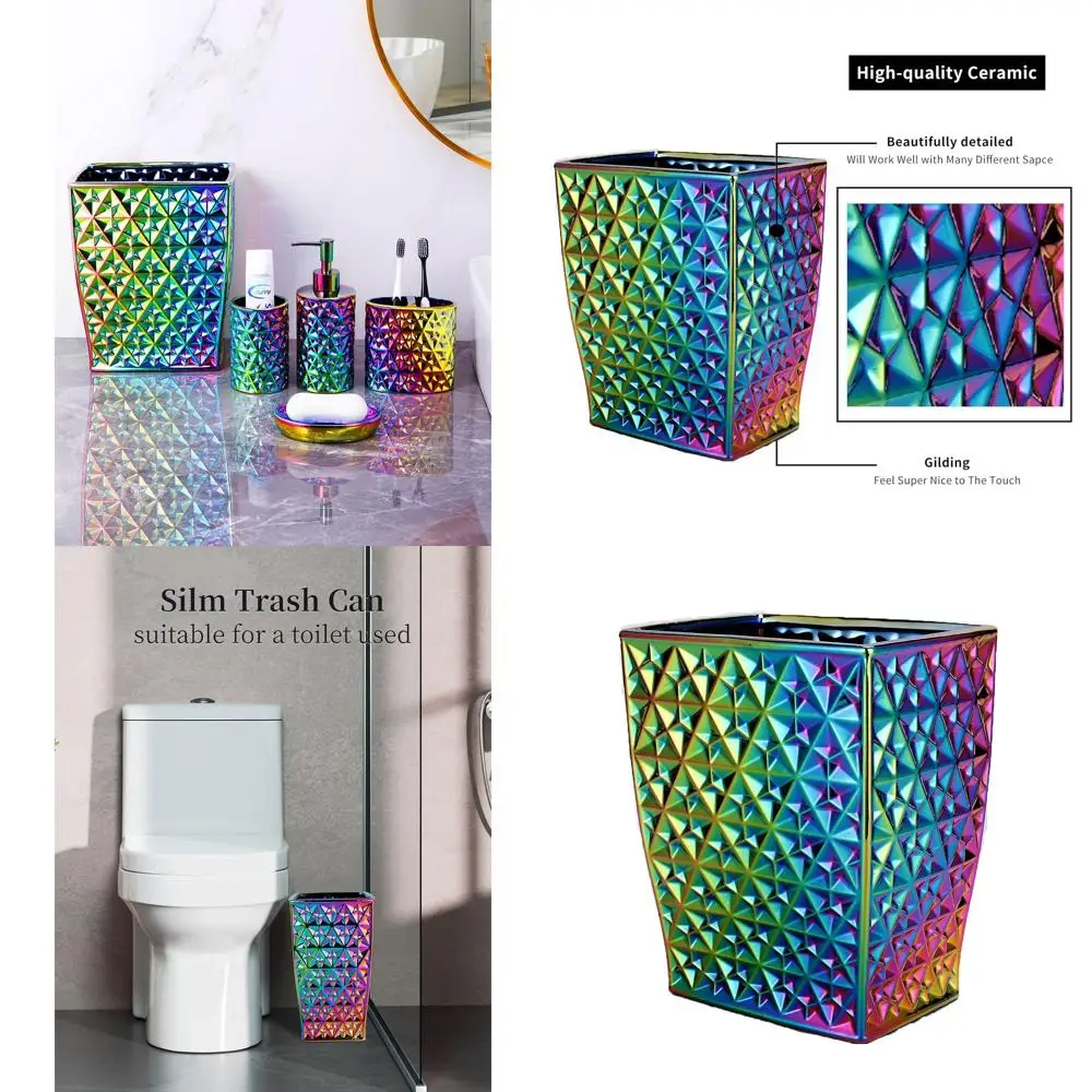 Compact Wastebasket for Bathroom, Bedroom, Kitchen, and Home Office - Ideal for Waste and Recycling