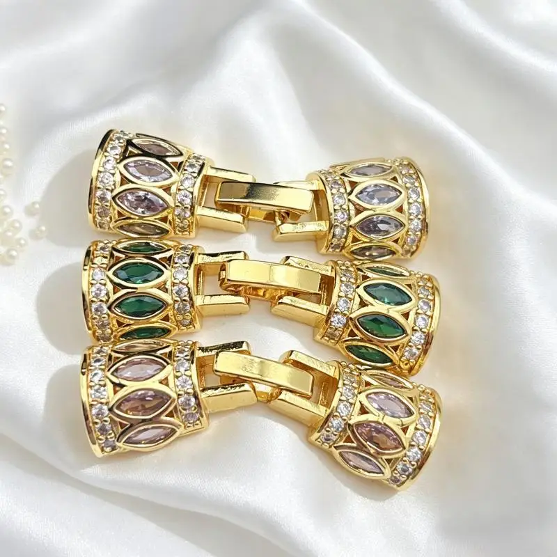 Rust Resistant Gold Plated Zirconia Jewelry Clasps Assorted Sizes for DIY Jewelry Making Repair Bracelet Necklace