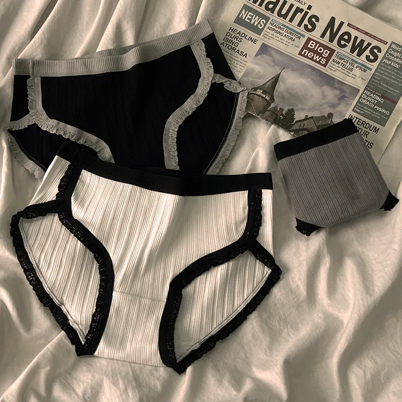 Immagine 4: 1 pz stile sportivo cotone mutandine da donna biancheria intima traspirante pantaloncini a vita media mutande slip tinta unita lingerie sexy corta