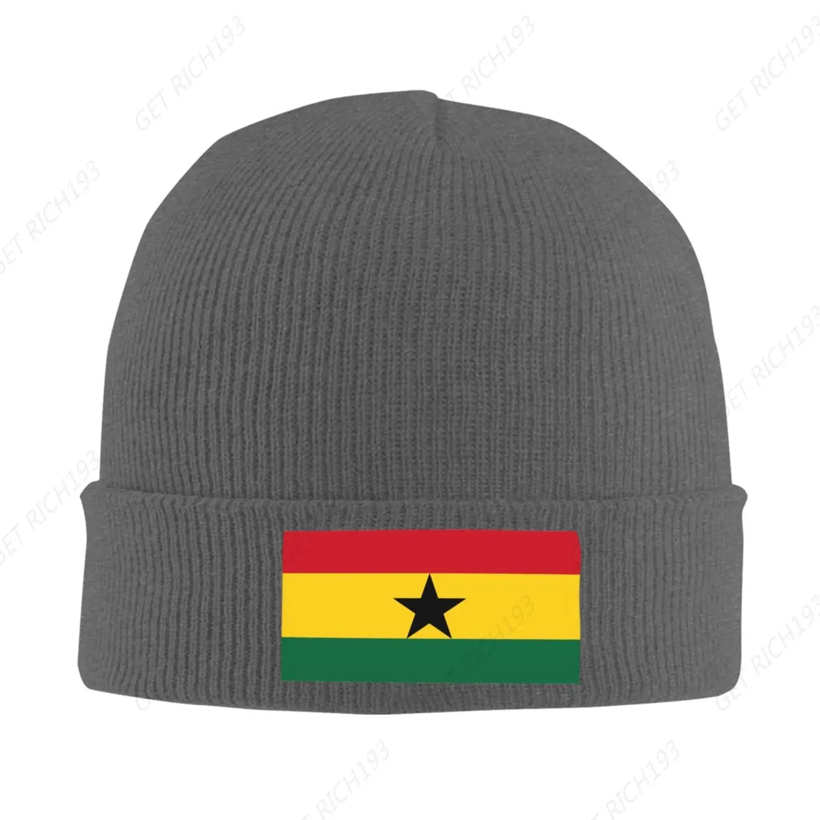 Ghana Ghanaian Flag Beanie Knit Hat Winter Fall Headwear For Men Women Warm Stocking Skull-Cap For Cold Weather Skate Hiking