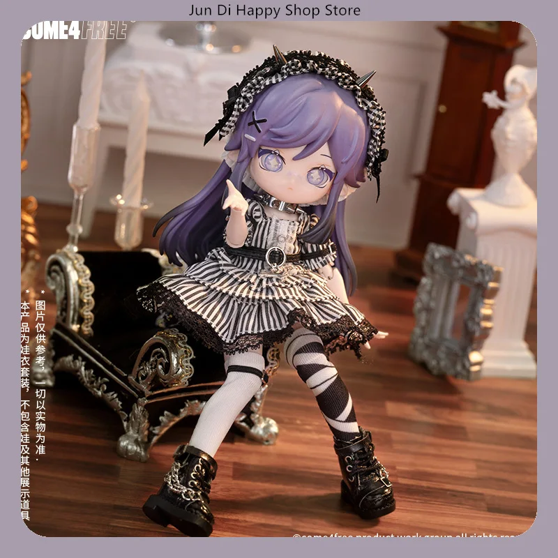 ชุดเดรสลายทางสำหรับตุ๊กตา BJD ขนาด 1/12 รุ่น Daily Series ของ COME4FREE ชุดสำหรับงานปาร์ตี้ สำหรับตุ๊กตา OB11