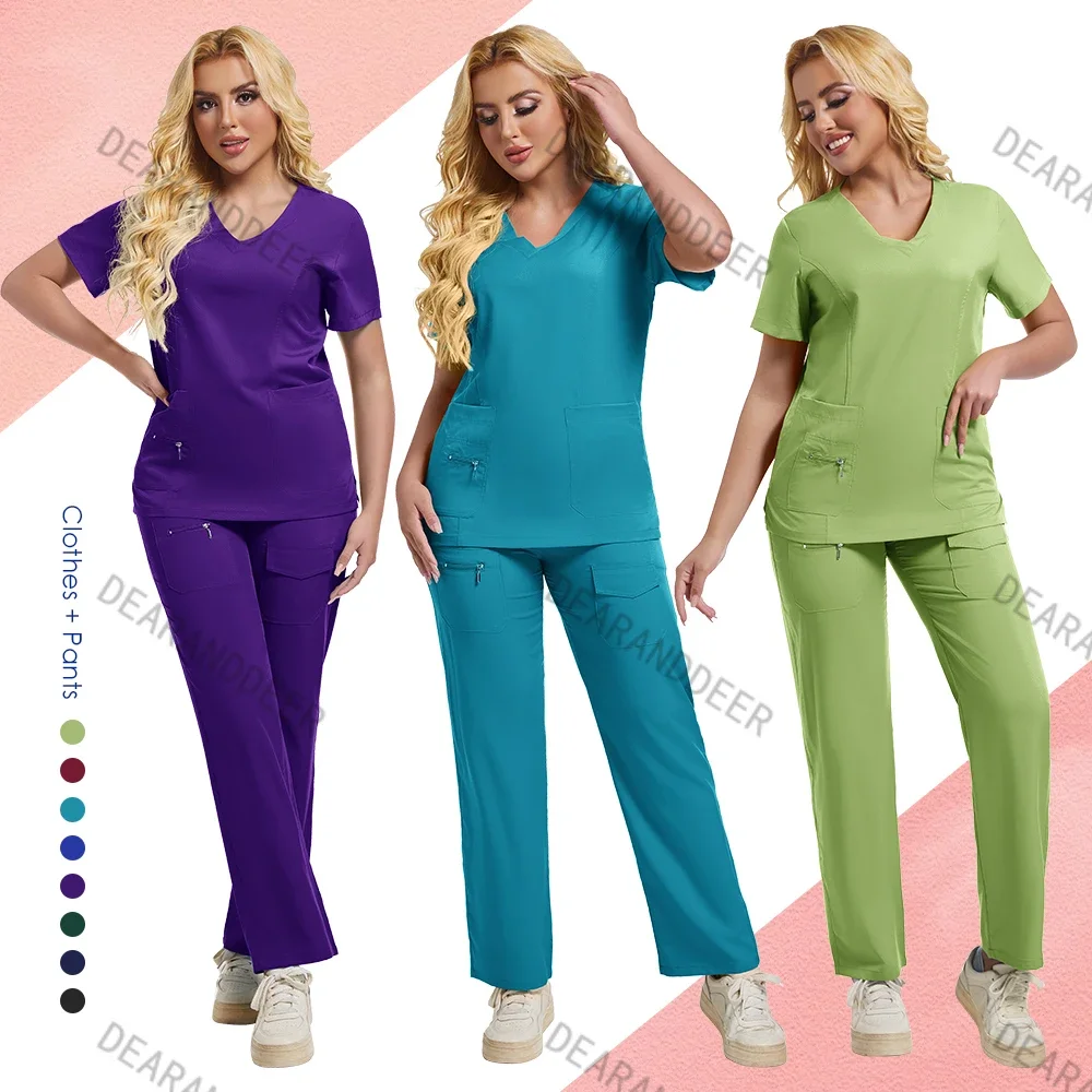 

New Fashion Clinical Surgical Dress Women's Hospital Work Dress Beauty Salon Pet Hospital Nurse Dental Clinic Medical Set