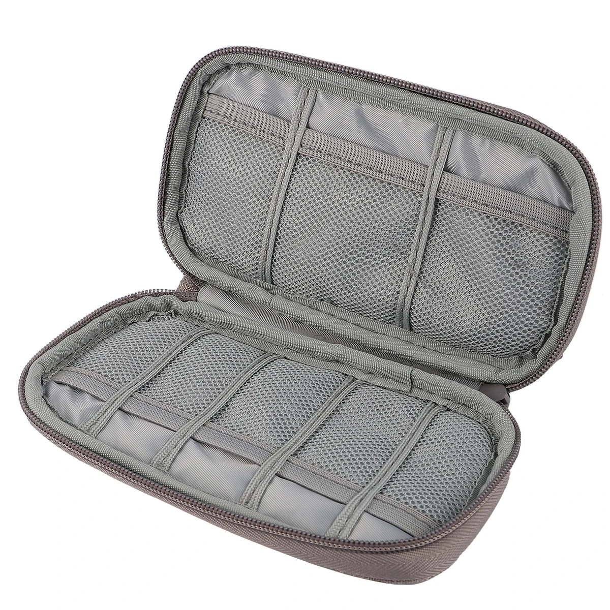 

USB Flash Bag Shockproof Durable High Quality Zipper Breathable Travel Grey Storage Electronic Accessories Storage