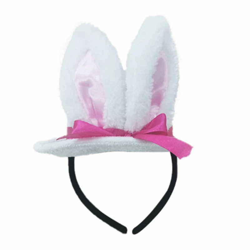 Bowknot króliki opaska na uszy na pokaz anime kostium Hairhoop festiwal muzyczny opaska do włosów etap opaska do włosów X4YC