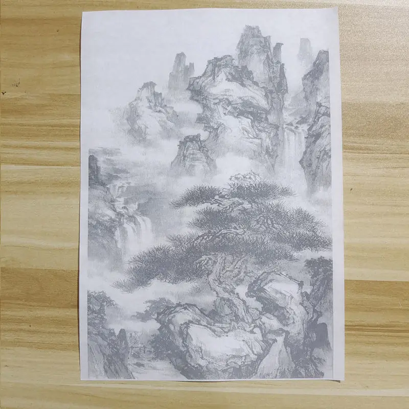 

Line Drawing Manuscript Landscape Line Drawing Meticulous Painting Chinese Traditional Painting Ripe Rice Xuan Coloring Practice