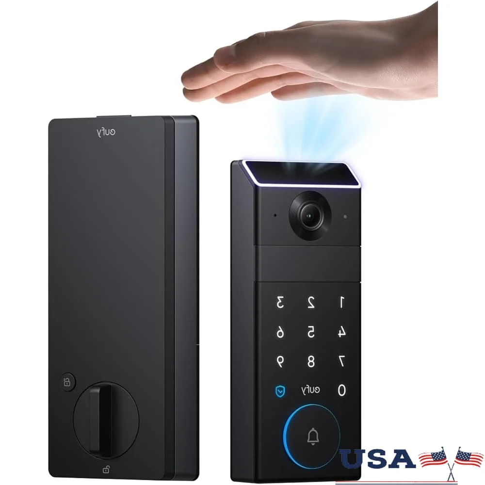 

Wi-Fi Smart Lock 3-in-1 Palm Vein Recognition 2K HD Camera Keyless Entry Electronic Deadbolt Security System with Backup Power