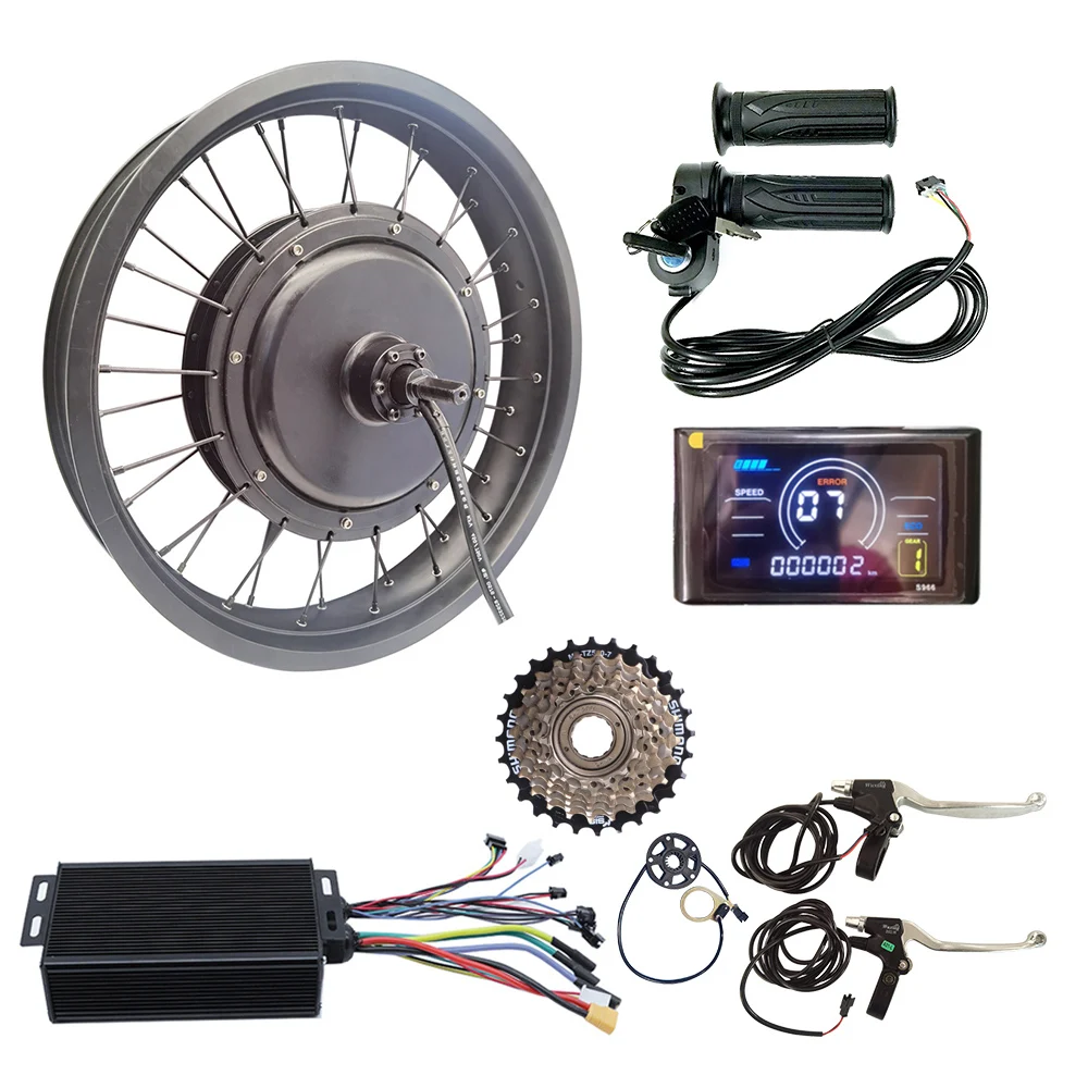 

72V 5000W 20x4.0 20 Inch Fat Tire Snow Bike Electric Ebike Bicycle Hub Rear Spoke Motor Conversion Kit