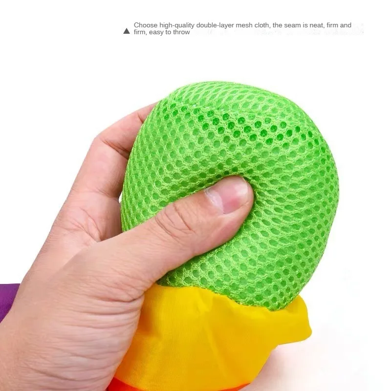 Rainbow Tail Ball eco-friendly tessuto Sandbag Meteor Ball Safe Catch Tail Ball scuola materna allenamento sensoriale giocattolo morbido per bambini