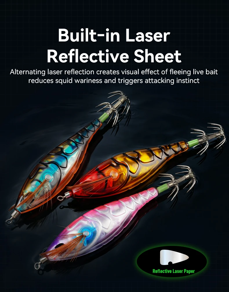 KINGDOM Egi Pro Tintenfisch-Jig-Köder 5 Stück/Box, schwebend, 75mm/90mm/100mm, Tintenfisch-Jig-Haken, Meeresangelköder für Oktopus und Tintenfische – Detail 5