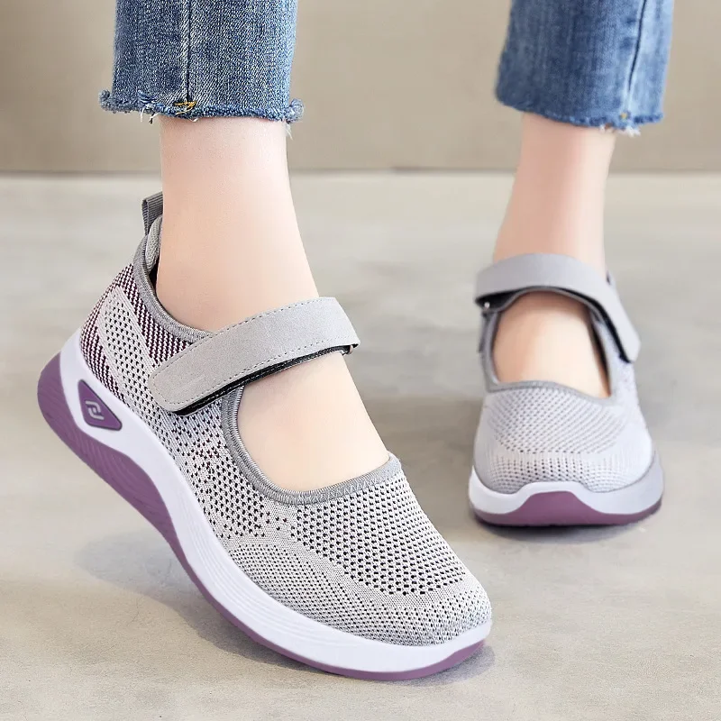 Running Sneakers Women Fashion Mesh Breathable Casual Wedge Platform Hiking Shoes Female Tenis Feminino Zapatillas Mujer2023