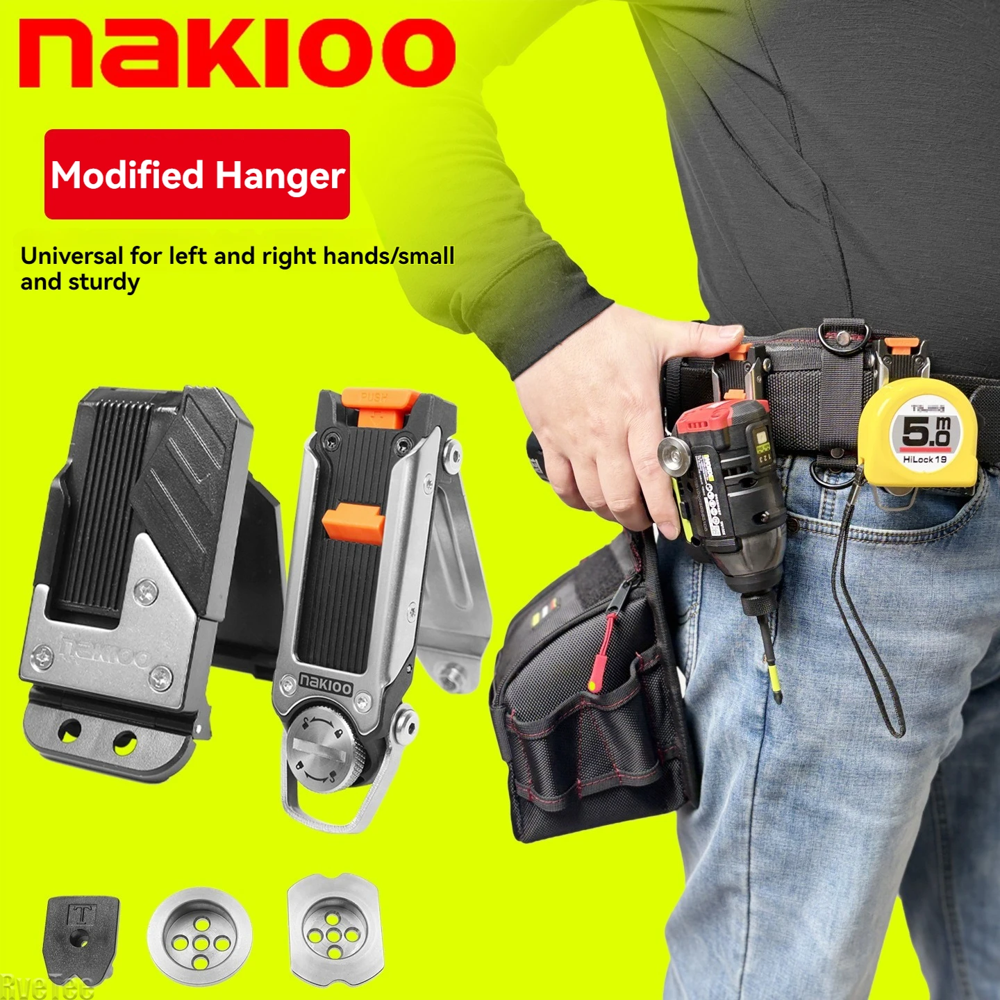 New Narrow Quick-hang Buckle with Bits Hook - for Tape Measure Electric Drill Modified Electrician
