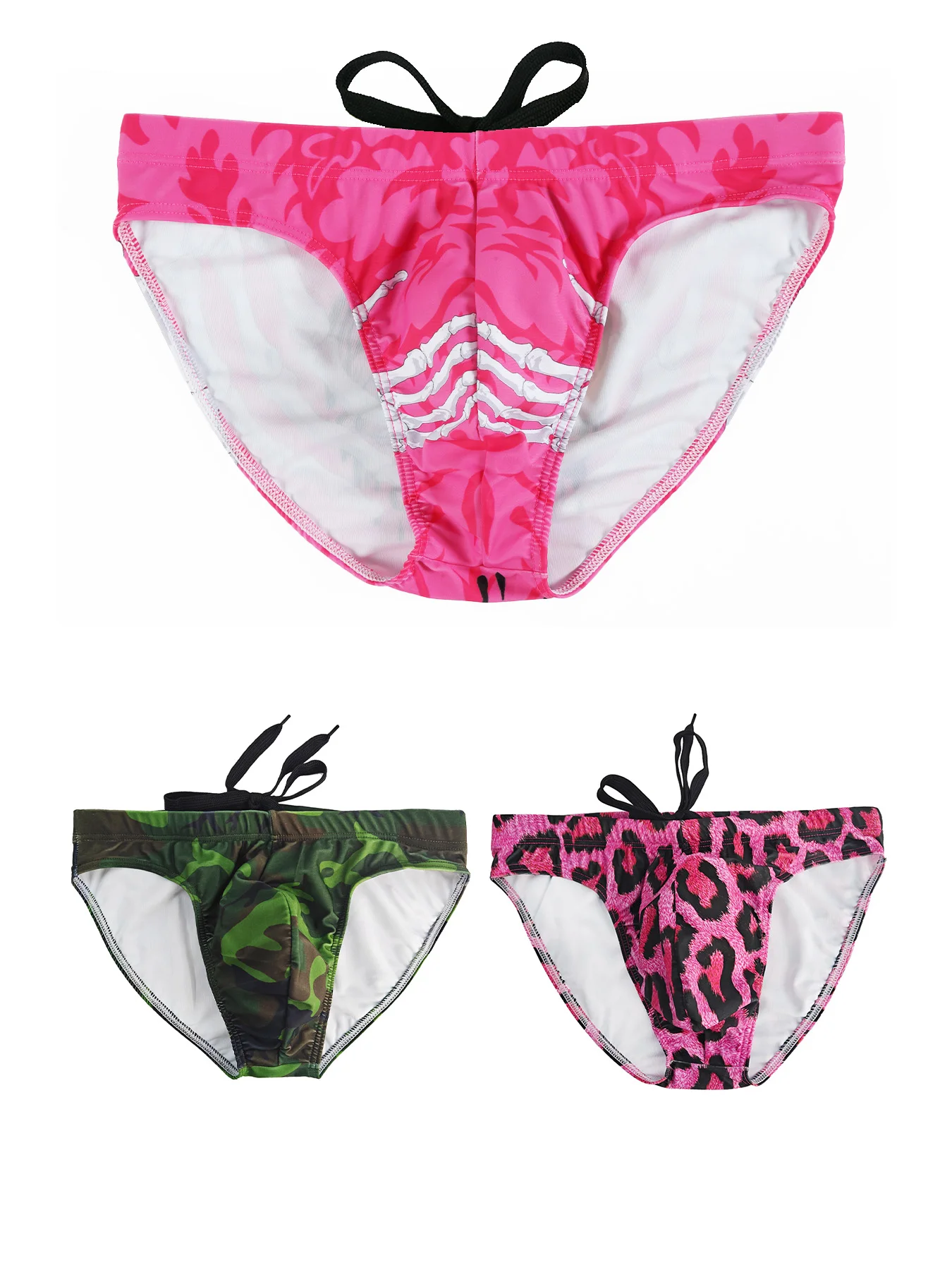 Men Swimming Trunks Sexy Low-waisted Briefs Bikini Summer Sport Beach Shorts Swimsuit Bathing Suit Surfing Randomly 2/3/4PCS