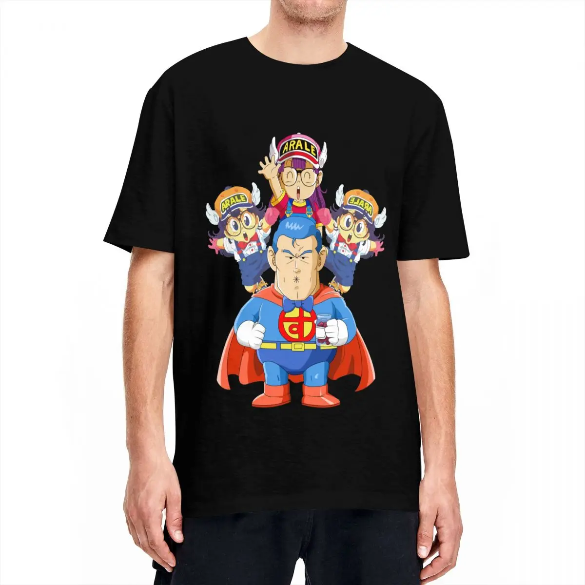 Dr. Slump And Arale T-Shirt Men Women Humorous Pure Cotton Tee Shirt Round Collar Short Sleeve T Shirts Original Clothes