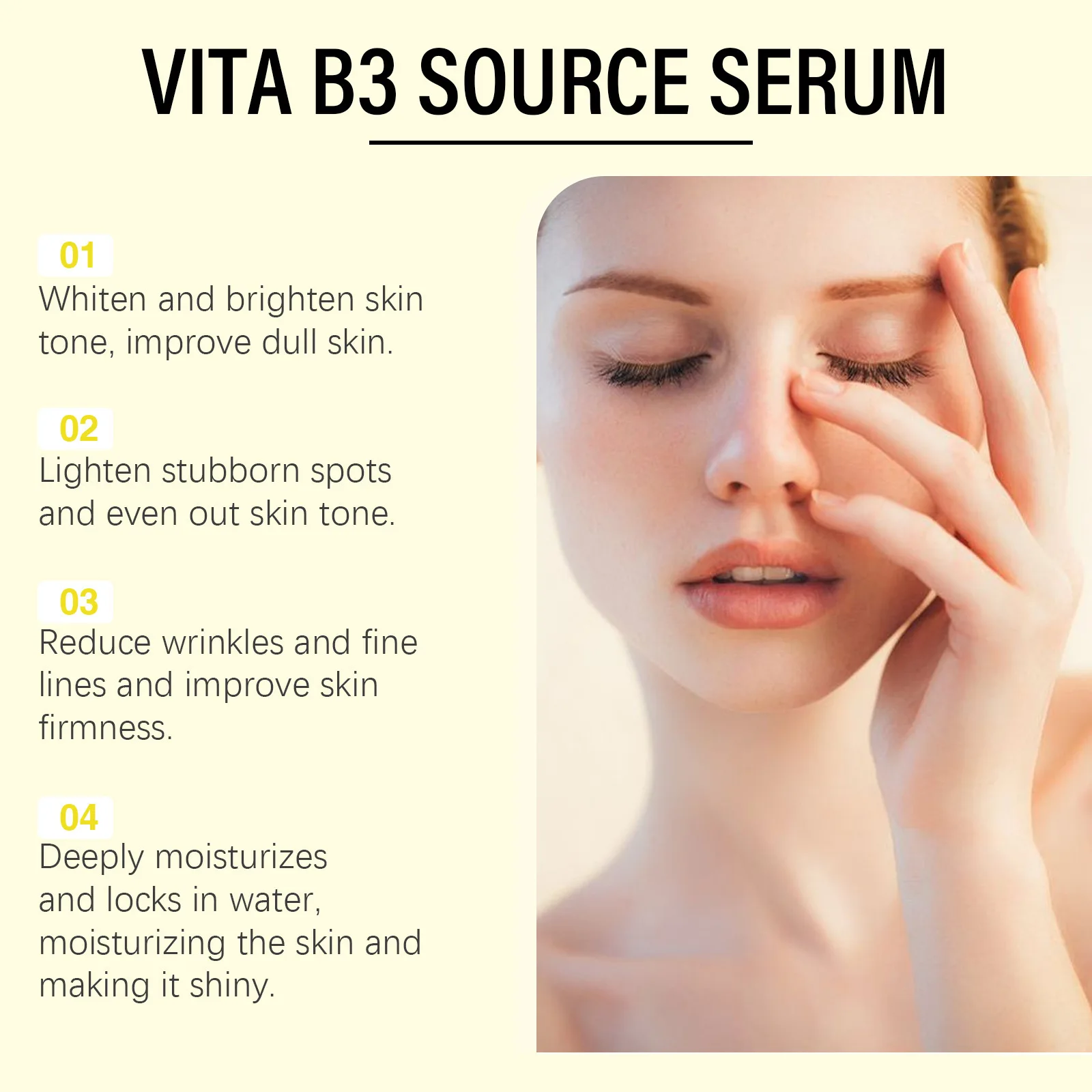 سيروم النياسيناميد للوجه إزالة البقع الداكنة اشراق تجديد تتلاشى الكلف ترطيب المضادة للتجاعيد فيتامين B3 جوهر