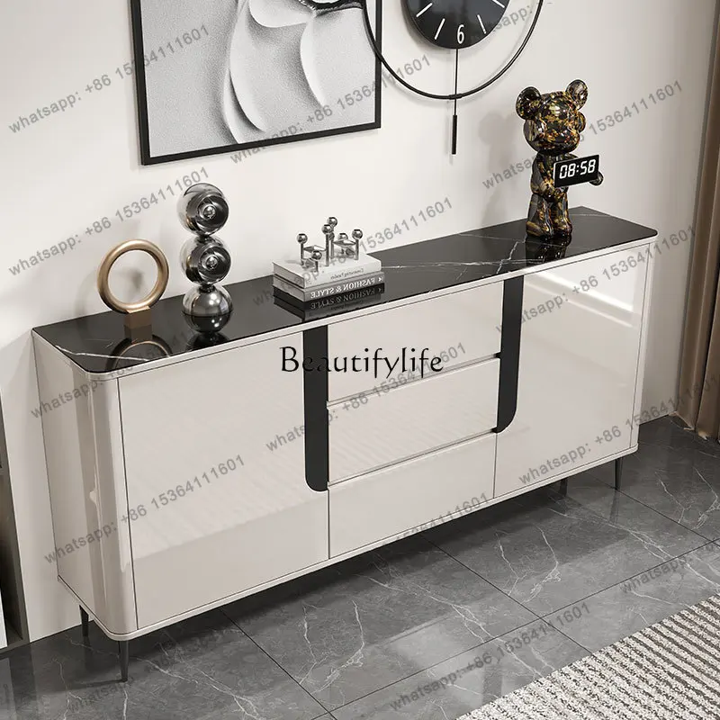 Customization Solid Wood Dining Side Cabinet Light Luxury Simple Entrance Locker