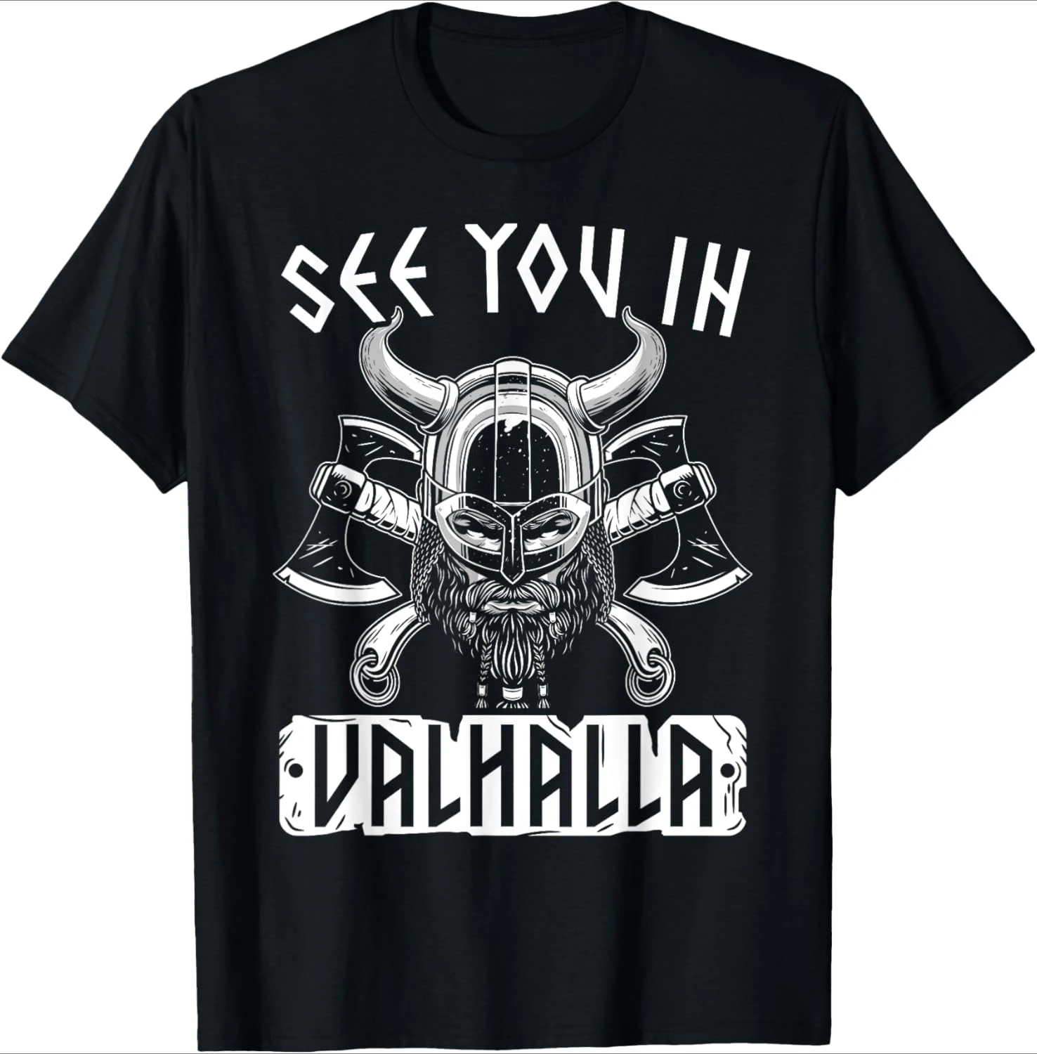 

See You In Valhalla Norse Mythology pattern design-100% cotton summer O-neck short sleeve casual printed men's T-shirt.
