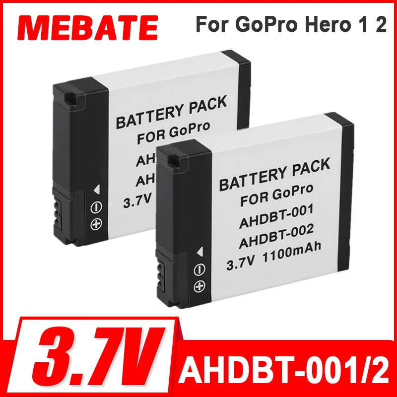 Origin 1100mAh Battery for GoPro HD Hero 1 2 Hero1 Hero2 Motorsports Surf Outdoor 960 AHDBT-001 AHDBT-002