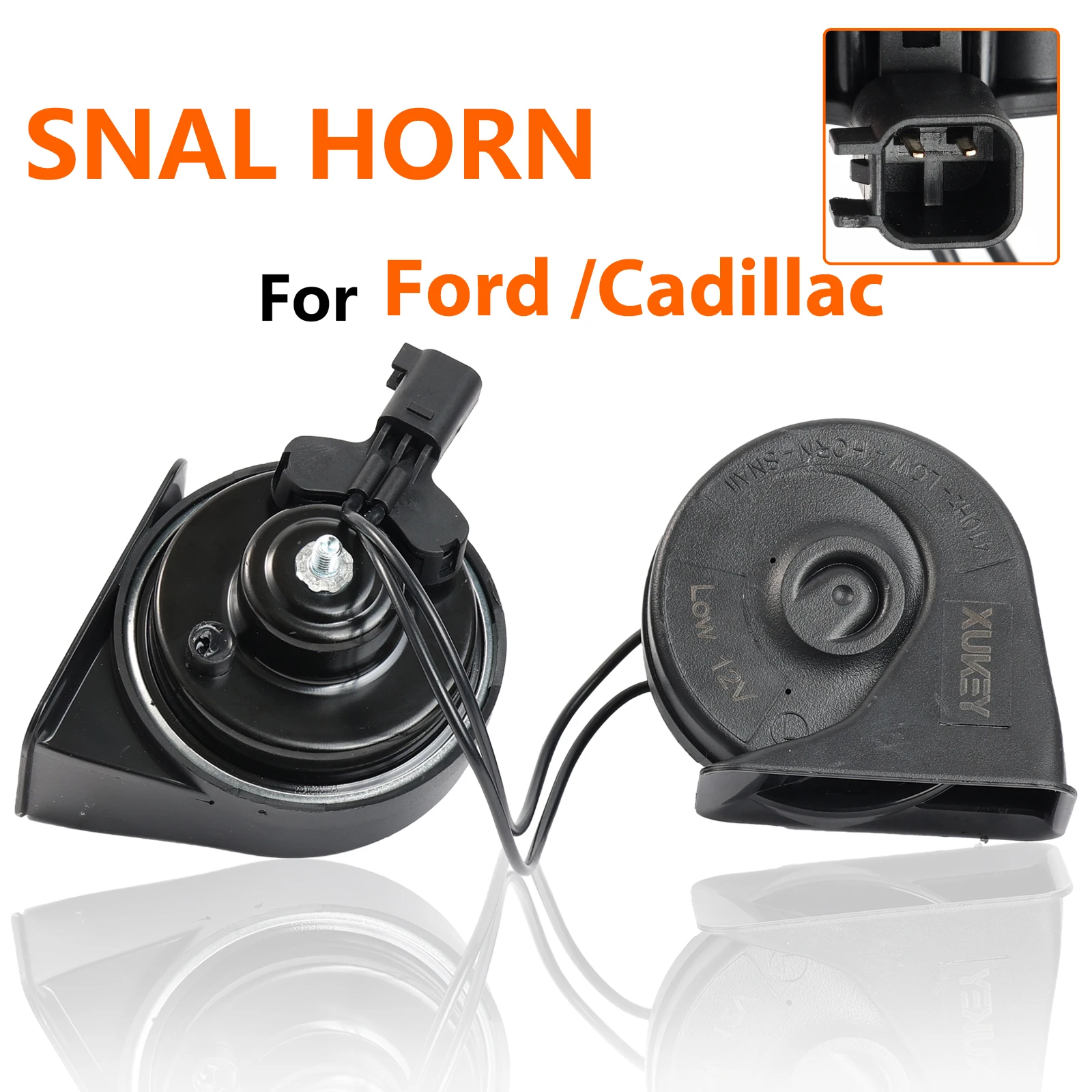 

Pair of 12V 120db Twin Tone Snail Horn For Ford B-Max S-Max Kuga KA C-Max Transit F-150 Expedition Cadillac ATS CTS SRX Escalade