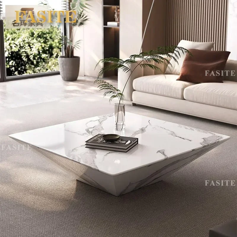 For Italian Minimalist Marble Coffee Table Square Design Inverted Corners Creative Simple Style Modern Living Room Furniture