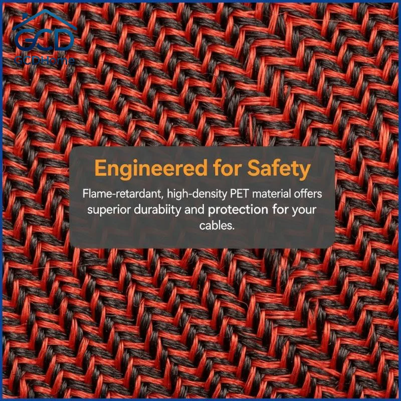 5mm 8mm 10mm 13mm 16mm PET Self-Closed Braided Cable Sleeve Thermal Resistant Insulated Wrap for Network Cables