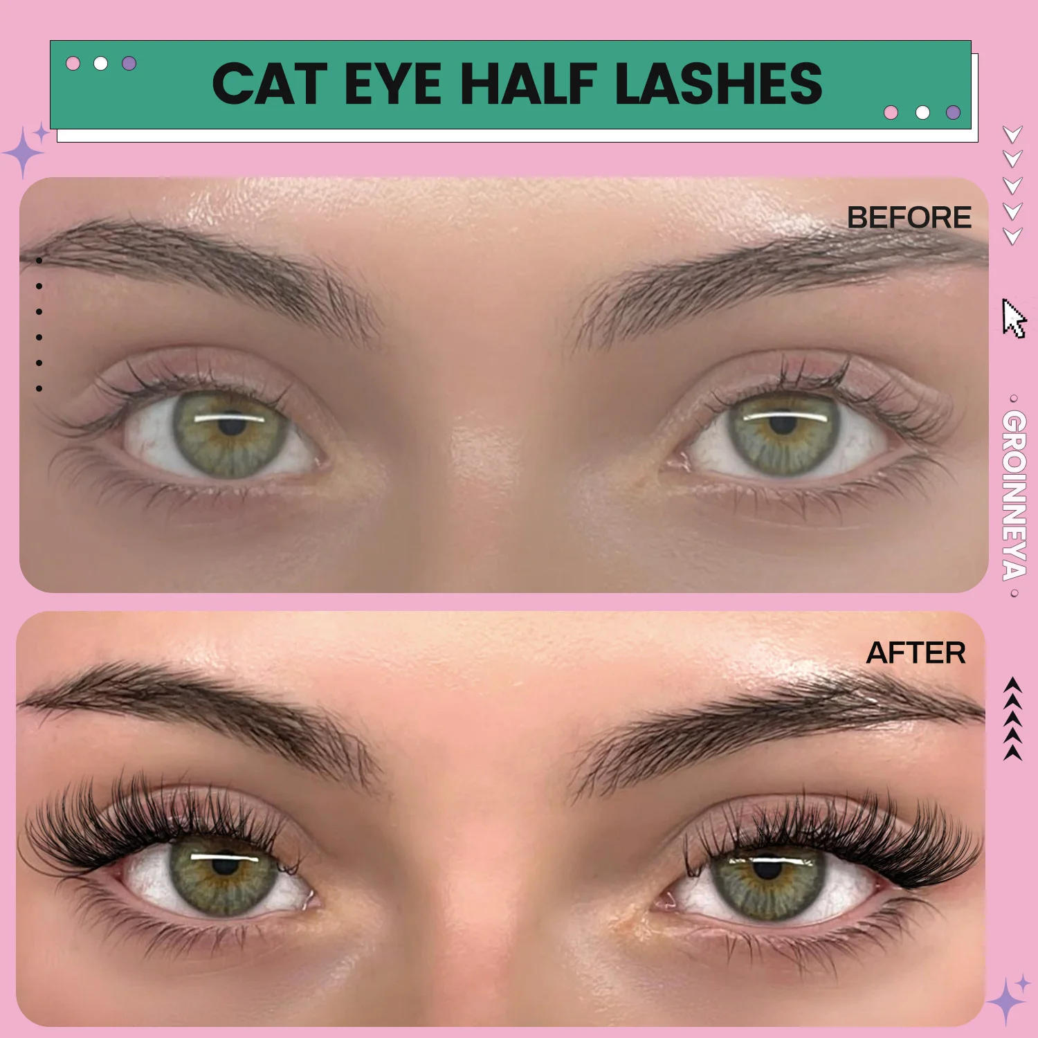 Stereo Fluffy Cat Eye False Eyelashes Dense Thick Lash Outer Corner Deepening Soft Makeup Lashes