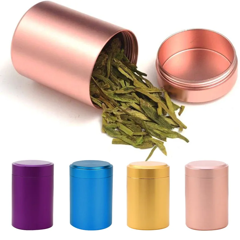 1/3Pcs Mini Metal Box Tea Can Small Travel Portable Container Jar Sugar Coffee Caddy Organizer Household Storage Supplies