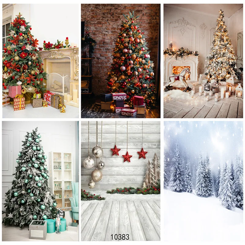 

ZHISUXI Christmas Photography Background Snowman Christmas tree Backdrops For Photo Studio Props ZLSY-57