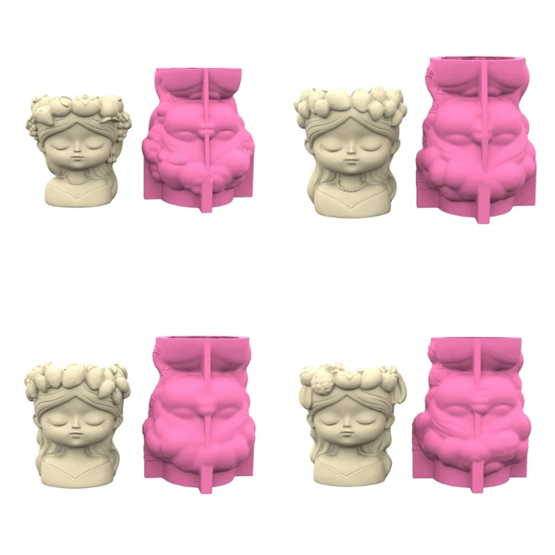 

Handmade Head Cement Mold For DIY Planters Resin Crafts Home Decoration