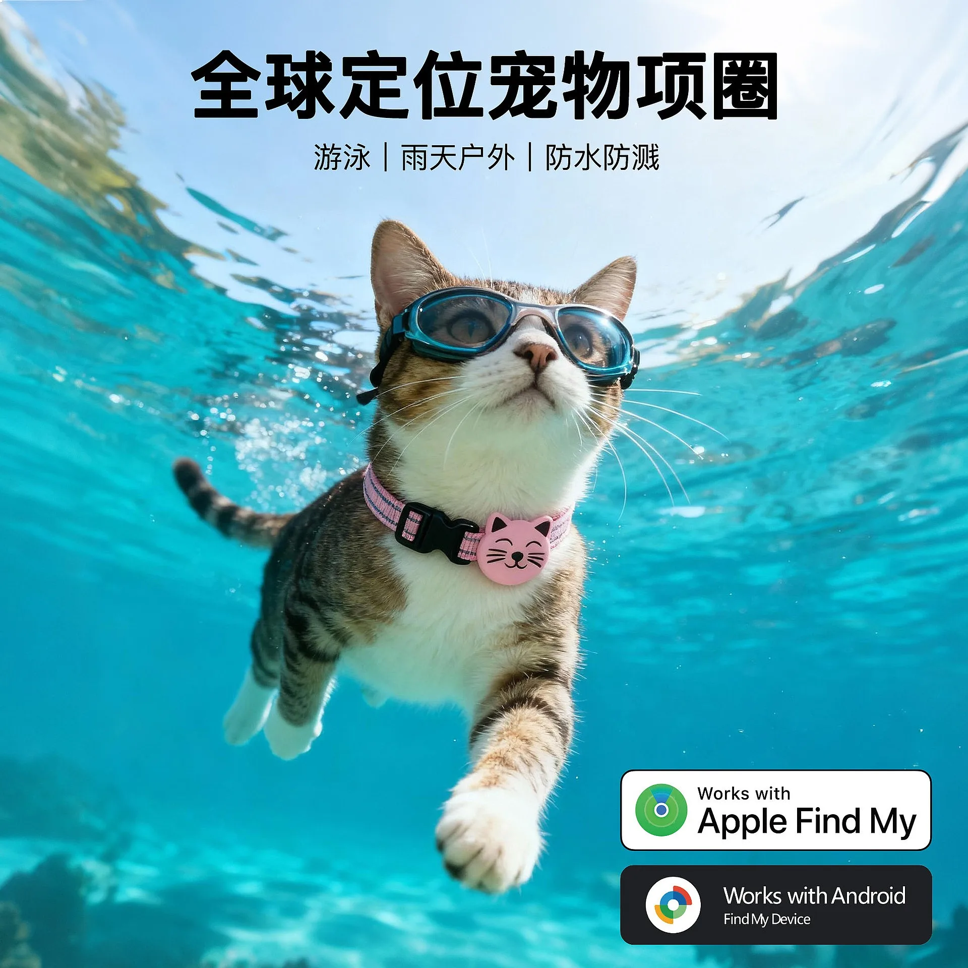 New F22 Smart Pet Tracker GPS Locator Waterproof Dual System for Cats Dogs