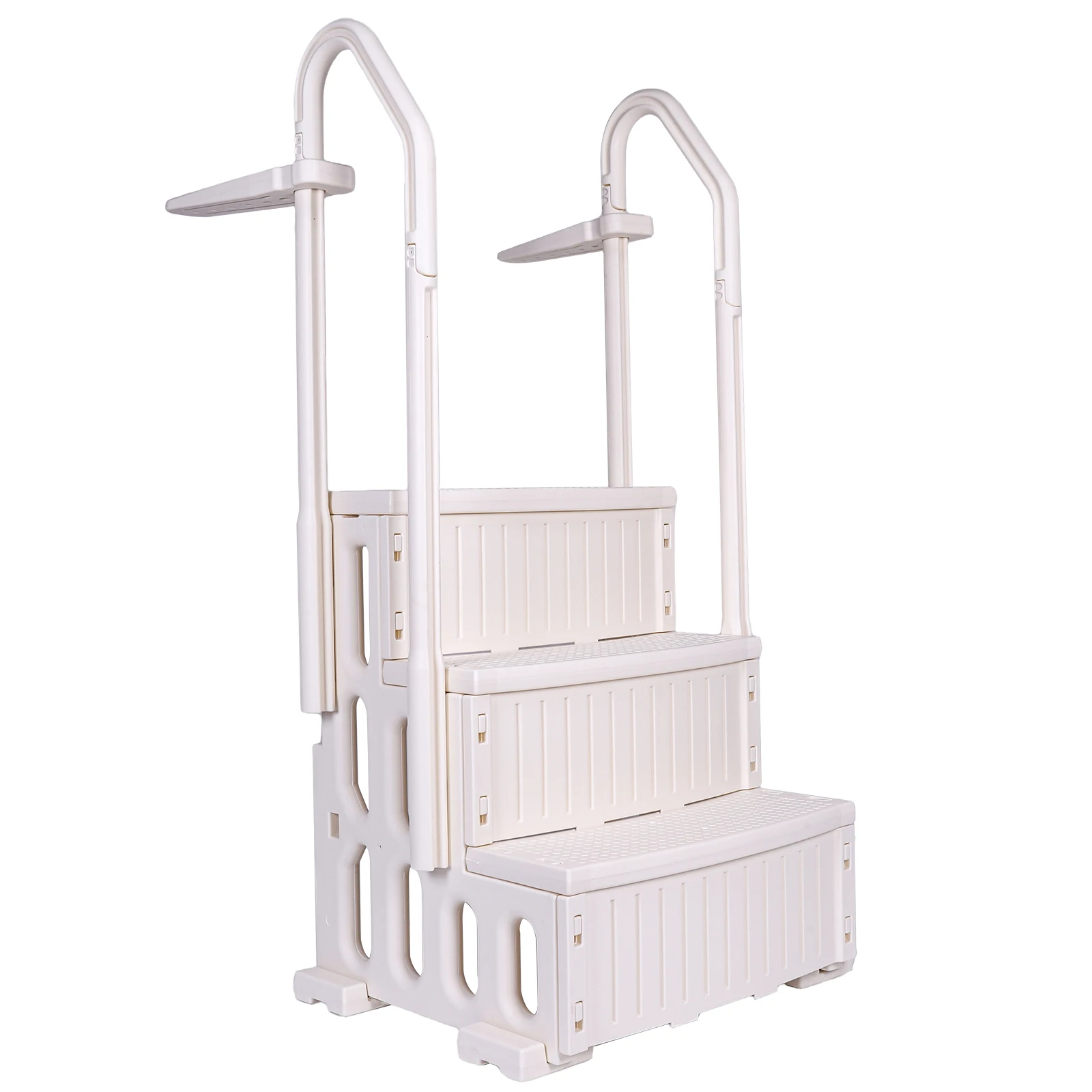 

Reinforced Pool Ladder Lightweight Pool Handrails Ladder Detachable W/Double Handrail Safety Stair Entry System with Handrails