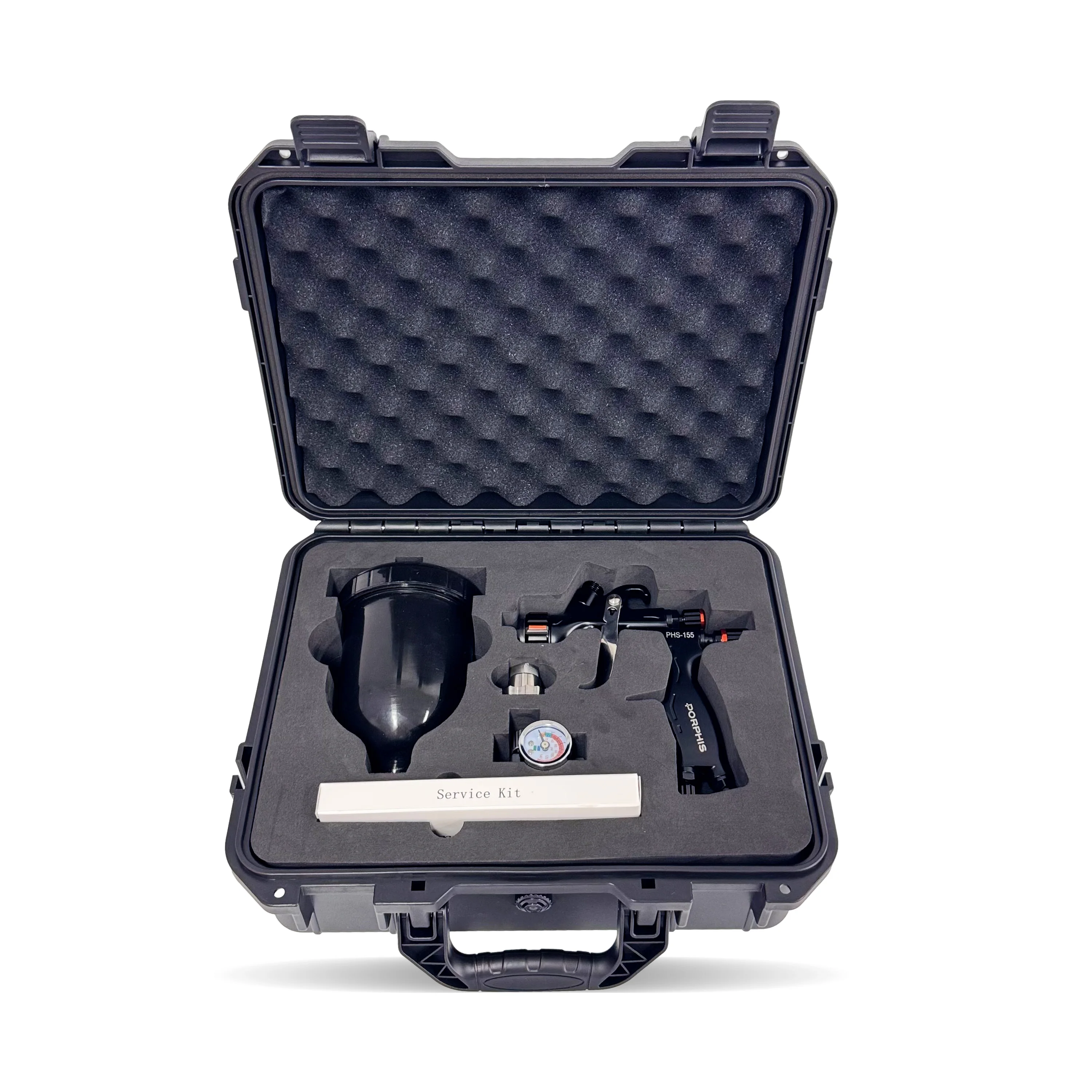 PORPHIS PHS-155 Professional Spray Gun Kit W/ Premium Case - 1.3mm Nozzle for Automotive, Wood & Metal Painting Coating Project