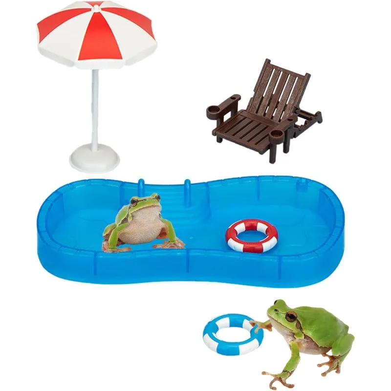 

Tree Frog Tank Habitat Decor Toad Aquarium Ornament Swimming Pool Kit Fit Amphibian Aquatic Frog Turtle Hermit Crab Reptile