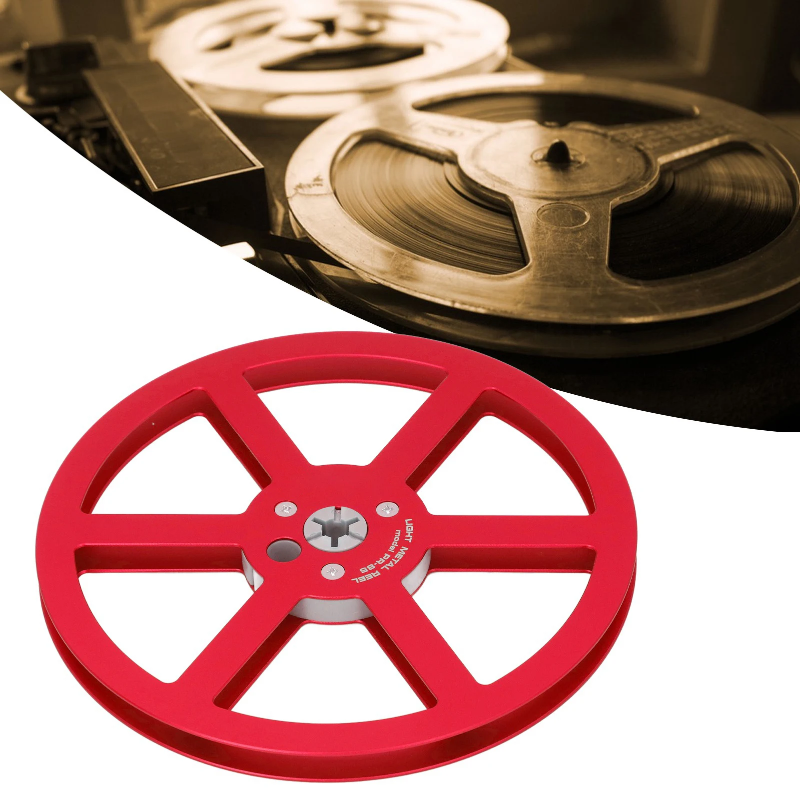 

7-дюймовая пустая катушка для звуковой ленты, профессиональная, из нержавеющего алюминиевого сплава, с 6 отверстиями, для машинного использования