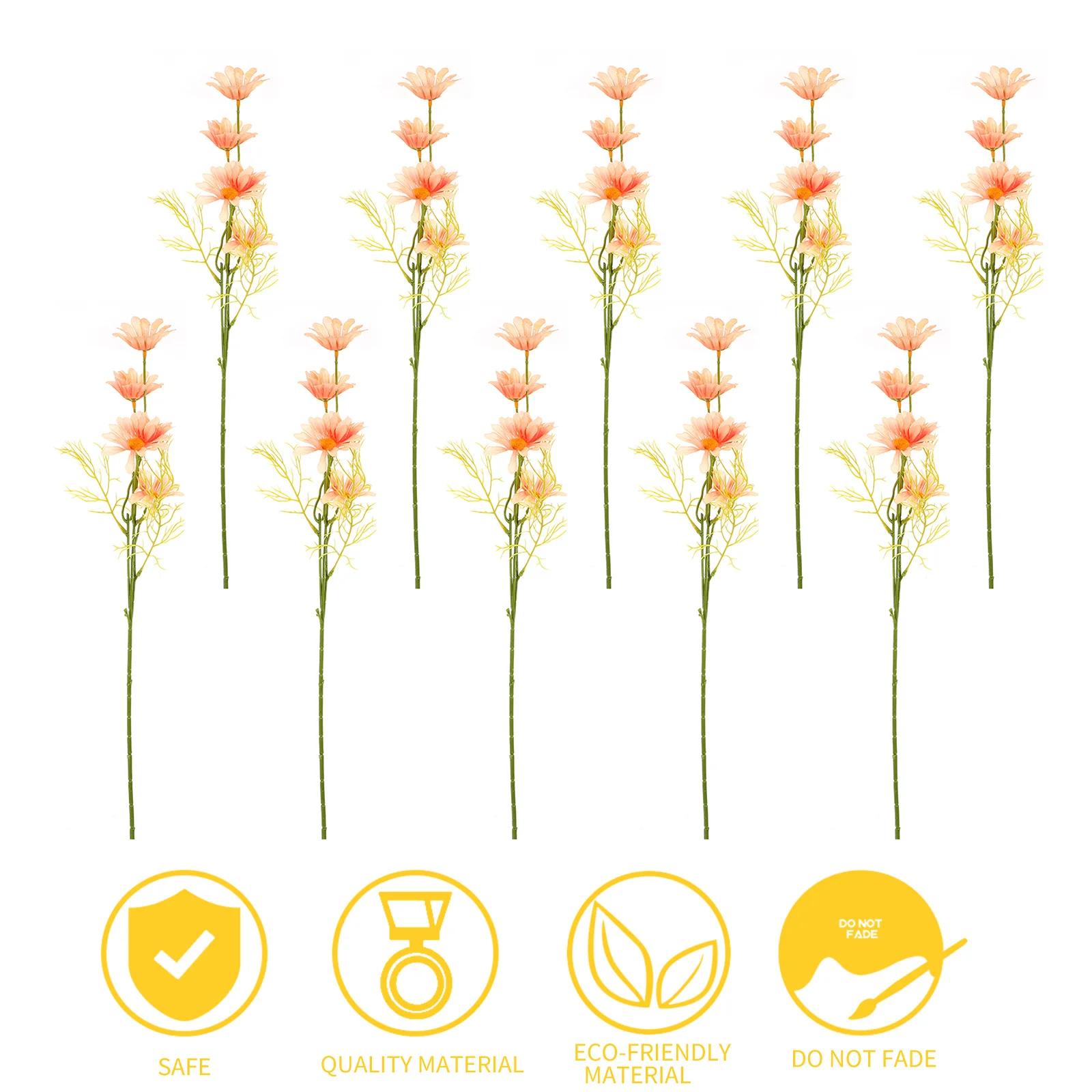 

10Pcs Decorative Bouquet Artificial Daisy Floral Set Home Party Wedding Photography Backdrop Lovely Scene Long-Term Use No Water