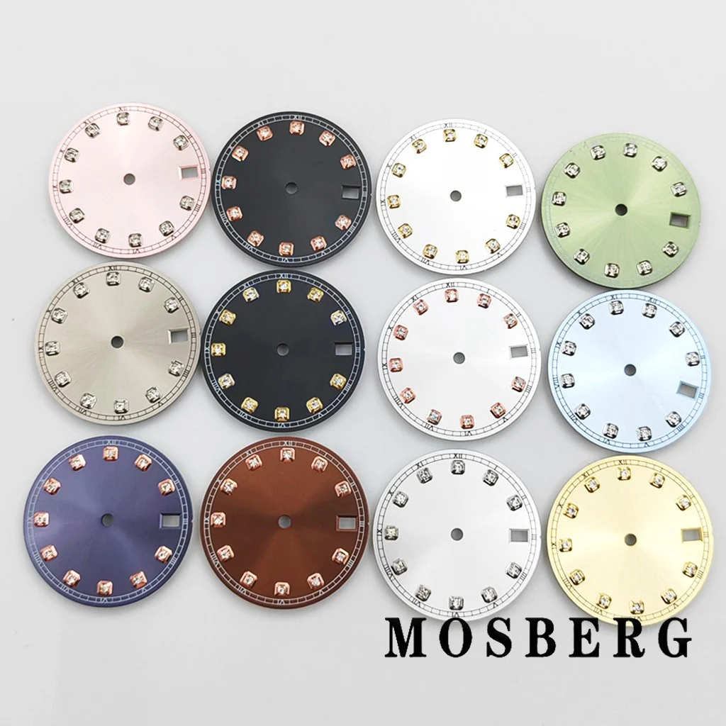 قرص ساعة 28.5 ملم مع عقارب ساعة لـ NH34 NH35 NH35A Fit 3.0 الساعة 3.8 ساعة معقمة وجوه حركة أوتوماتيكية