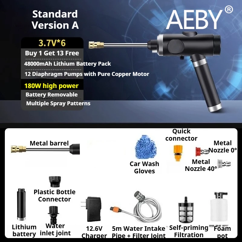 AEBY para BYD Sealion 7 2024 Pistola de lavagem de carro portátil, bico de mangueira de água de alta pressão, para limpeza de carro, kit de canhão de espuma