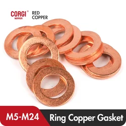 M5 M6 M8 M10 M12 M14 M16 M18 M20 M22 M24 Boat Red Brass Copper Crush Sealing Washer Flat Seal Ring Gasket Washers DIN7603