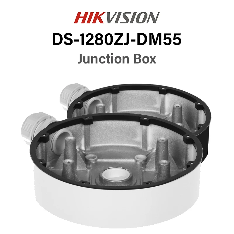 Hikvision Junction Box DS-1280ZJ-DM55 Φ155 mm × 36 mm Camera Bracket Wall Mount For Dome Camera White Black OEM DS-2CD3763G2-IZS